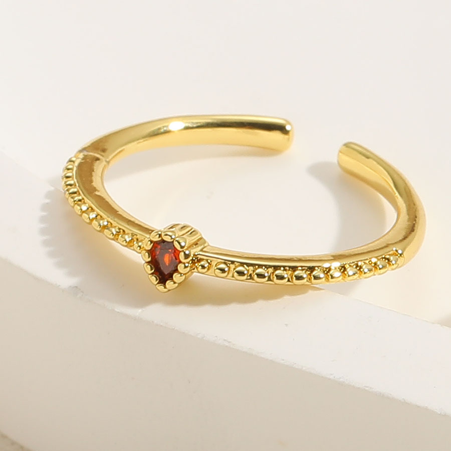 Elegant Simple Style Water Droplets Horse Eye Copper Plating Inlay Zircon 14k Gold Plated Open Rings display picture 1