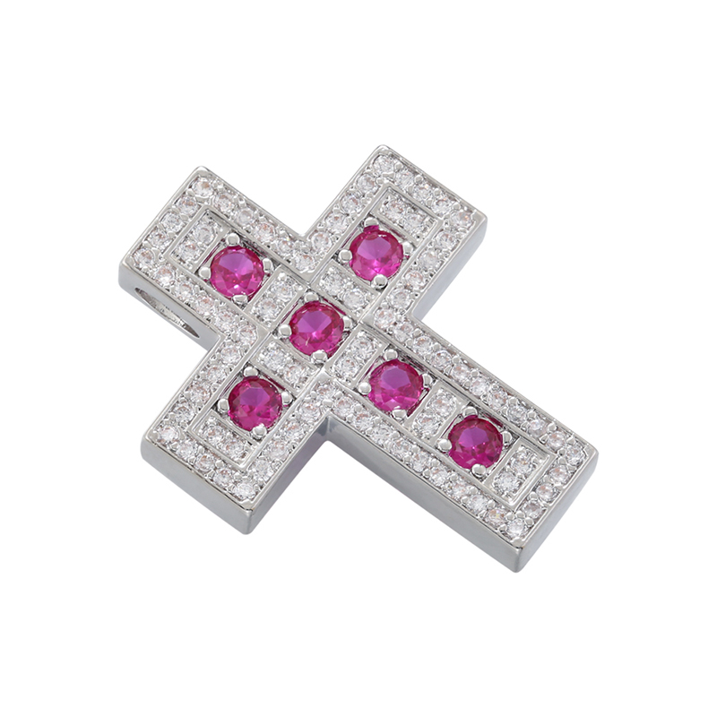 Hip-hop Retro Cross Copper Plating Inlay Zircon 18k Gold Plated Charms display picture 3