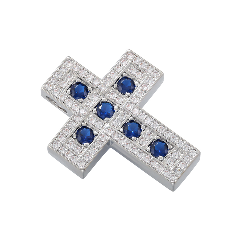 Hip-hop Retro Cross Copper Plating Inlay Zircon 18k Gold Plated Charms display picture 1