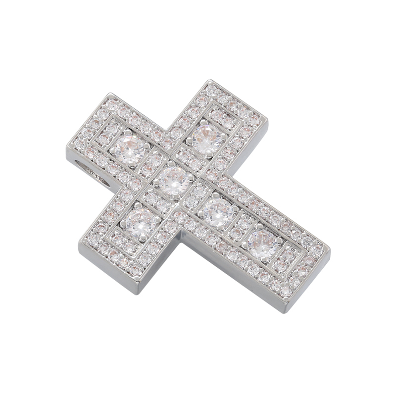 Hip-hop Retro Cross Copper Plating Inlay Zircon 18k Gold Plated Charms display picture 2
