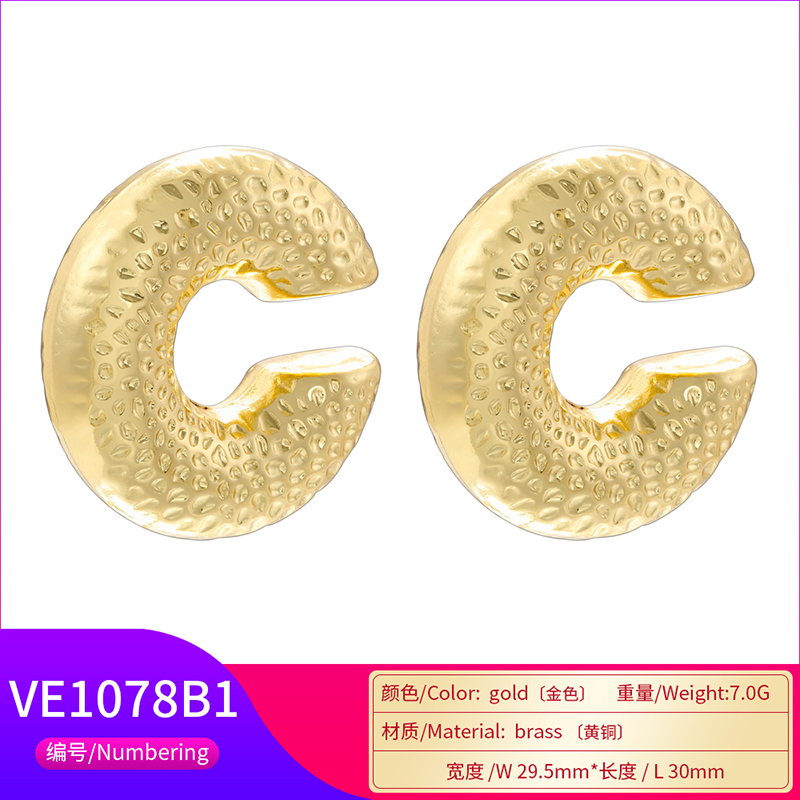 1 Pair Casual C Shape Spiral Stripe Plating Copper 18k Gold Plated Ear Studs display picture 28