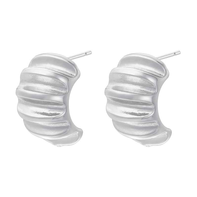 1 Pair Casual C Shape Spiral Stripe Plating Copper 18k Gold Plated Ear Studs display picture 6