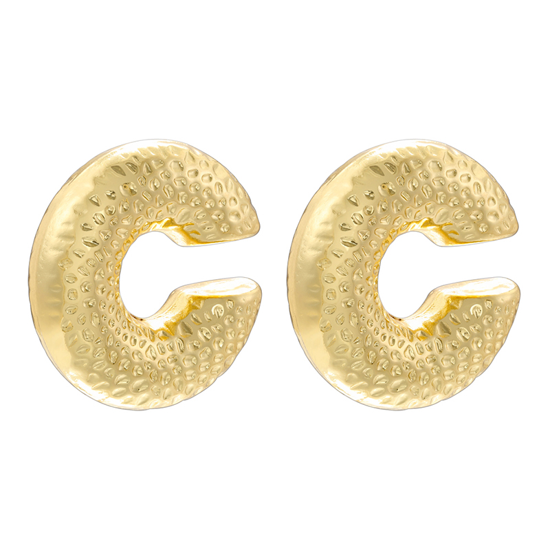 1 Pair Casual C Shape Spiral Stripe Plating Copper 18k Gold Plated Ear Studs display picture 20