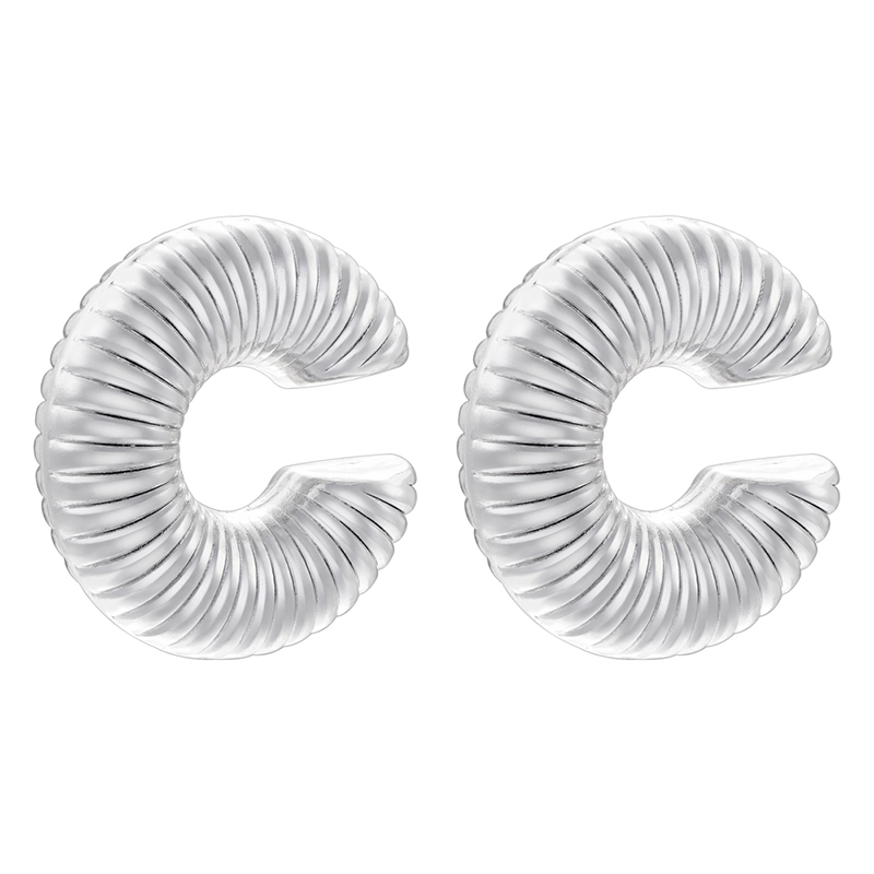 1 Pair Casual C Shape Spiral Stripe Plating Copper 18k Gold Plated Ear Studs display picture 13