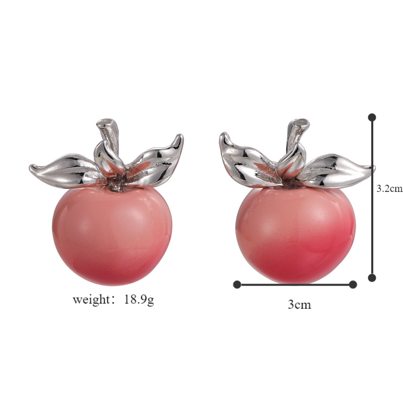 1 Pair Casual Simple Style Peach Plating Alloy White Gold Plated Ear Studs display picture 1