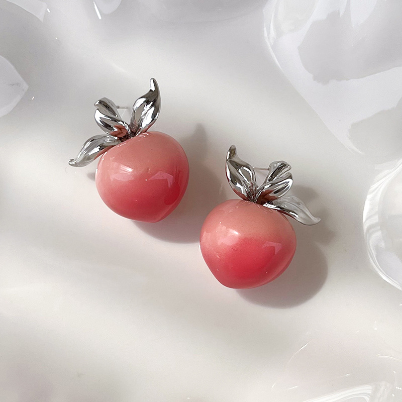 1 Pair Casual Simple Style Peach Plating Alloy White Gold Plated Ear Studs display picture 5