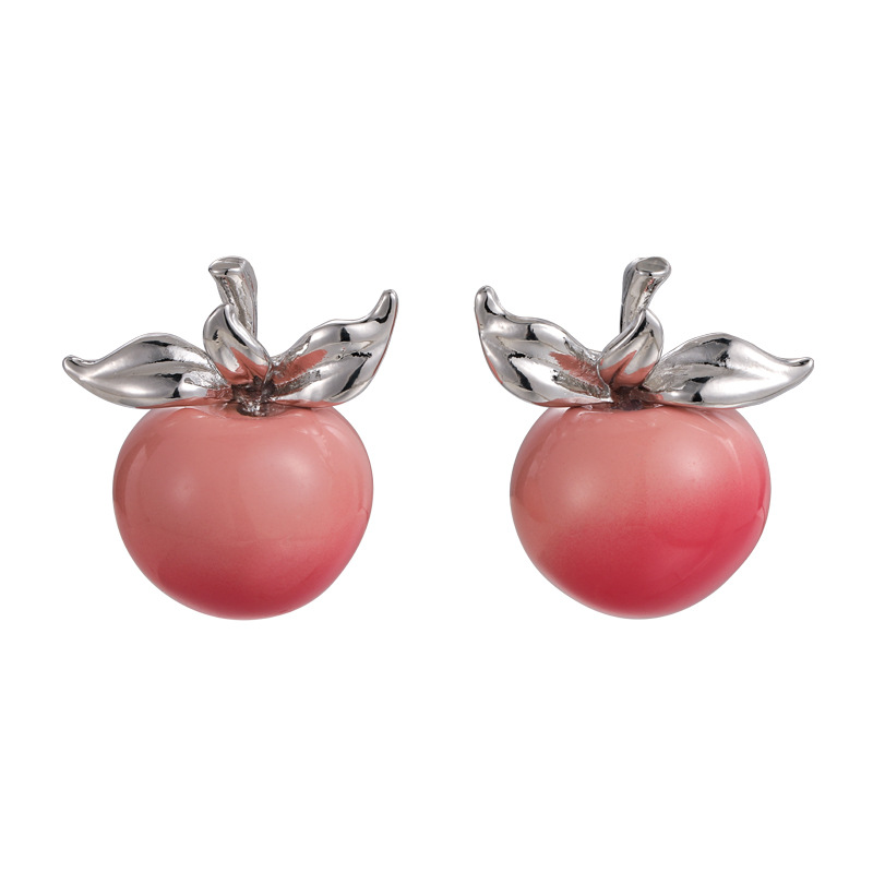 1 Pair Casual Simple Style Peach Plating Alloy White Gold Plated Ear Studs display picture 9