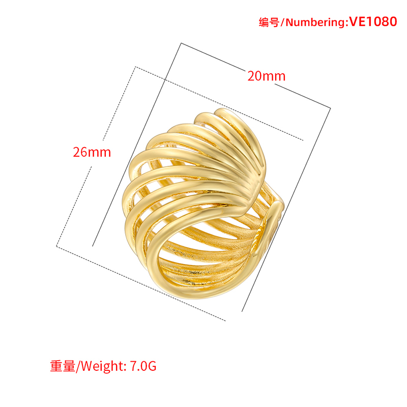1 Pair Casual C Shape Spiral Stripe Plating Copper 18k Gold Plated Ear Studs display picture 31