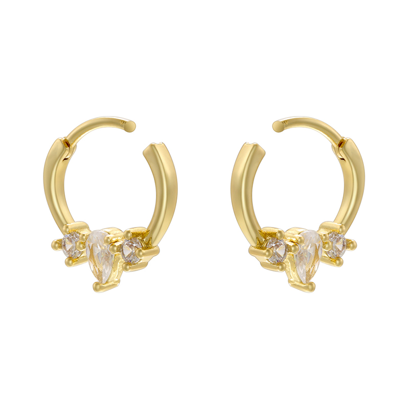 Wholesale Jewelry Ig Style Vintage Style U Shape Steel Zircon 18k Gold Plated Plating Inlay Ear Studs display picture 3