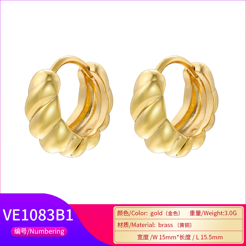 Wholesale Jewelry Ig Style Vintage Style U Shape Steel Zircon 18k Gold Plated Plating Inlay Ear Studs display picture 10