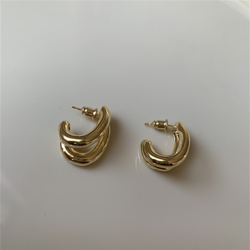 1 Pair Casual Simple Style Solid Color Plating Copper Gold Plated Silver Plated Ear Studs display picture 6