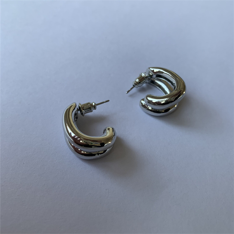 1 Pair Casual Simple Style Solid Color Plating Copper Gold Plated Silver Plated Ear Studs display picture 10