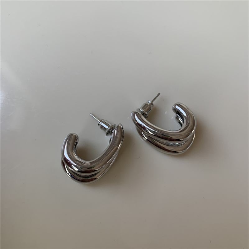 1 Pair Casual Simple Style Solid Color Plating Copper Gold Plated Silver Plated Ear Studs display picture 11