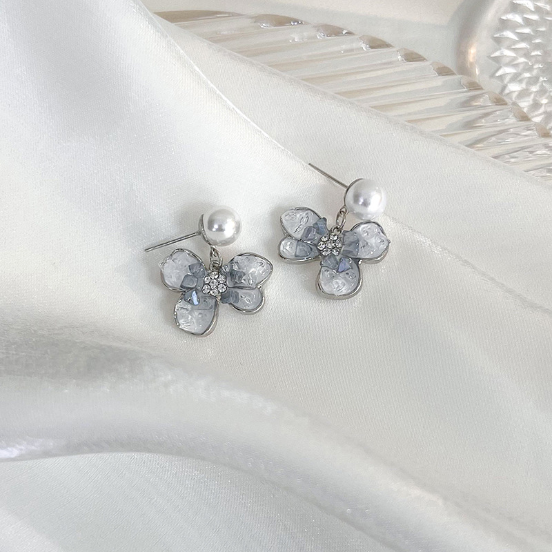 1 Pair Sweet Flower Plating Alloy White Gold Plated Ear Studs display picture 2