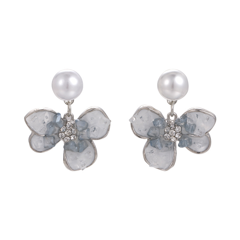 1 Pair Sweet Flower Plating Alloy White Gold Plated Ear Studs display picture 3