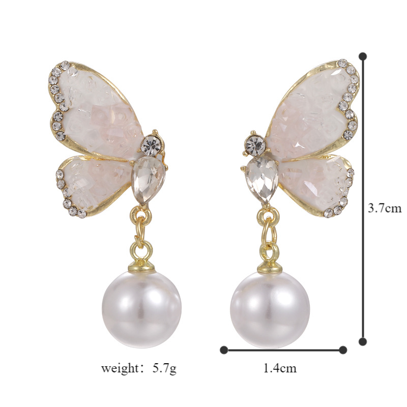 1 Pair Sweet Butterfly Plating Alloy White Gold Plated Gold Plated Drop Earrings display picture 9