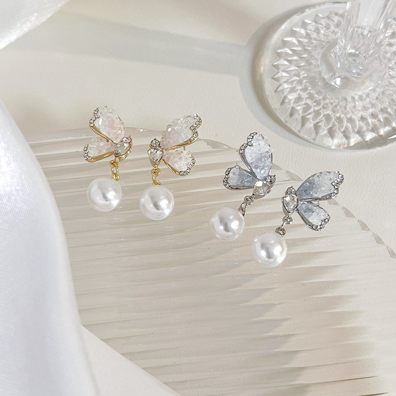 1 Pair Sweet Butterfly Plating Alloy White Gold Plated Gold Plated Drop Earrings display picture 5