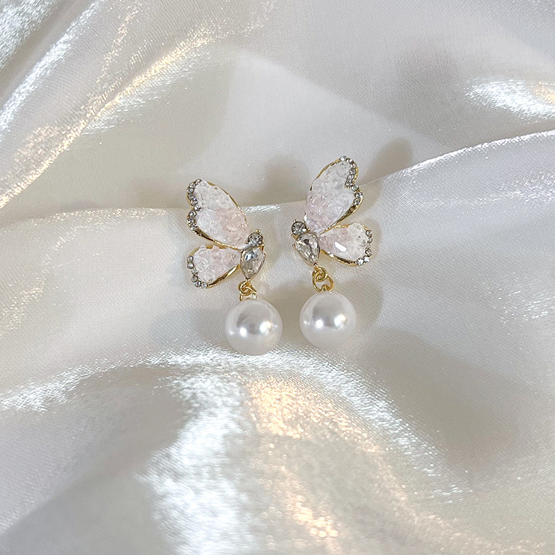 1 Pair Sweet Butterfly Plating Alloy White Gold Plated Gold Plated Drop Earrings display picture 2