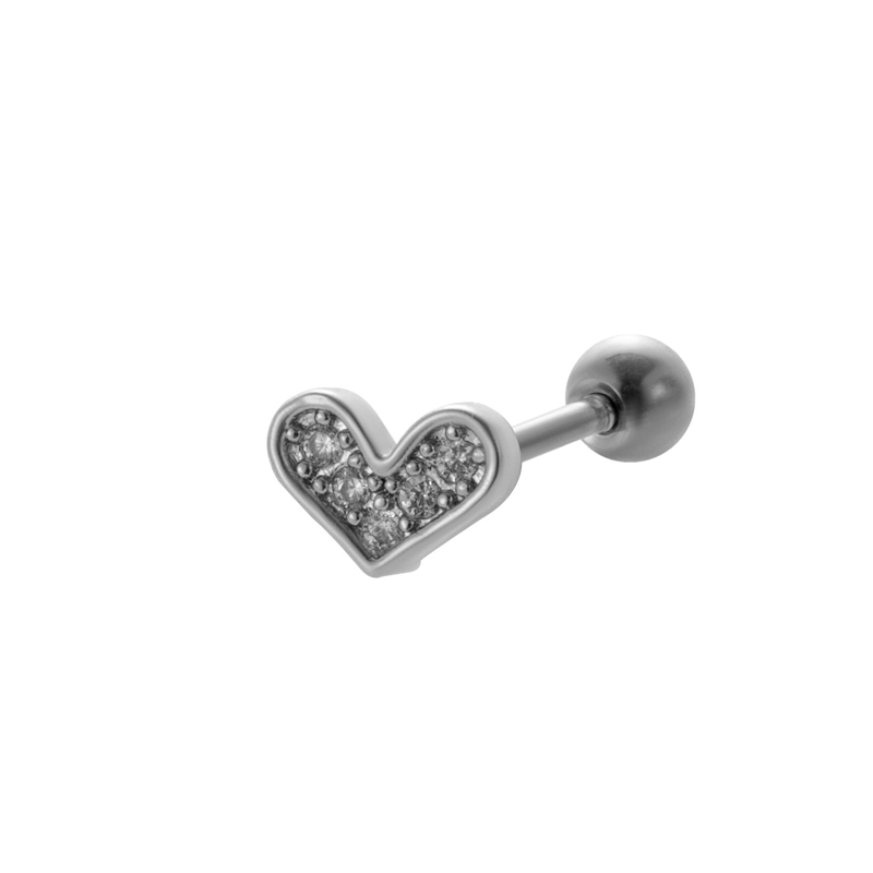 1 Piece Ear Cartilage Rings & Studs Vintage Style French Style Simple Style Leaves Water Droplets Heart Shape 316 Stainless Steel  Copper Plating Inlay Pearl Zircon display picture 3