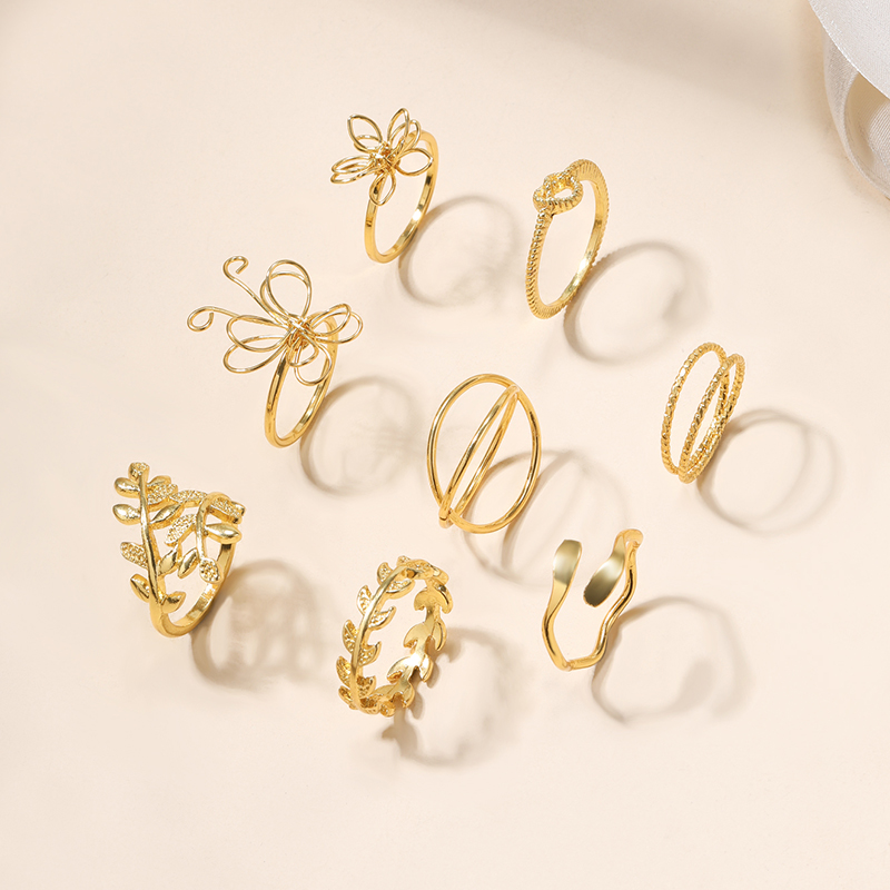 Streetwear Leaves Butterfly Alloy Wholesale Rings display picture 4