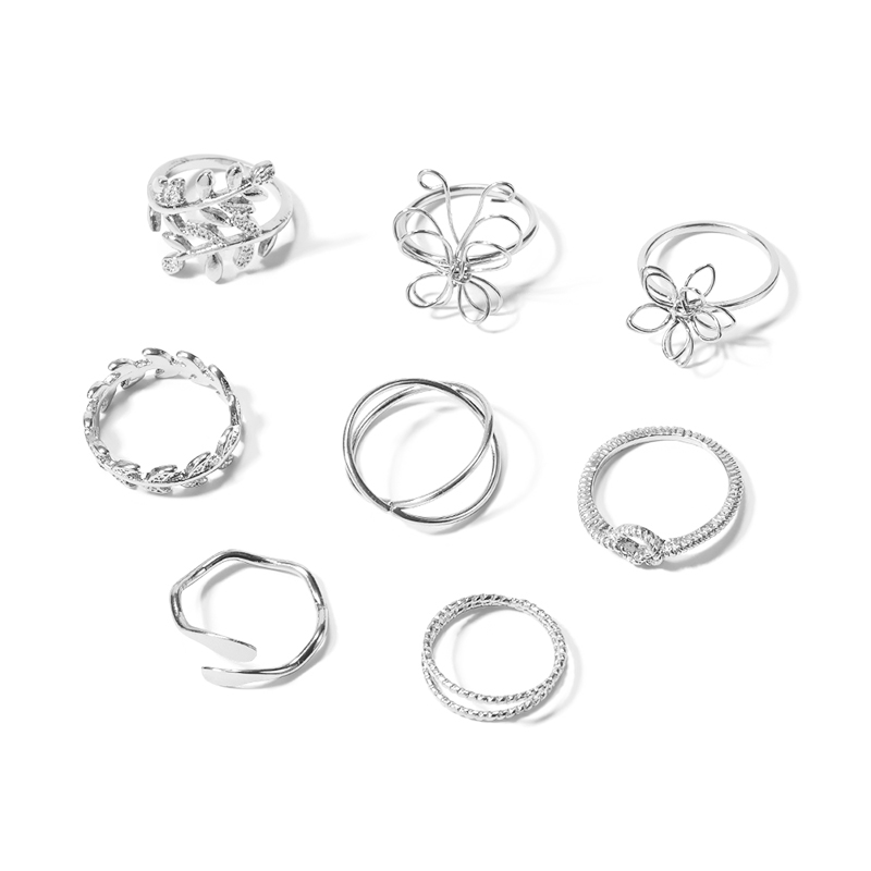 Streetwear Leaves Butterfly Alloy Wholesale Rings display picture 1