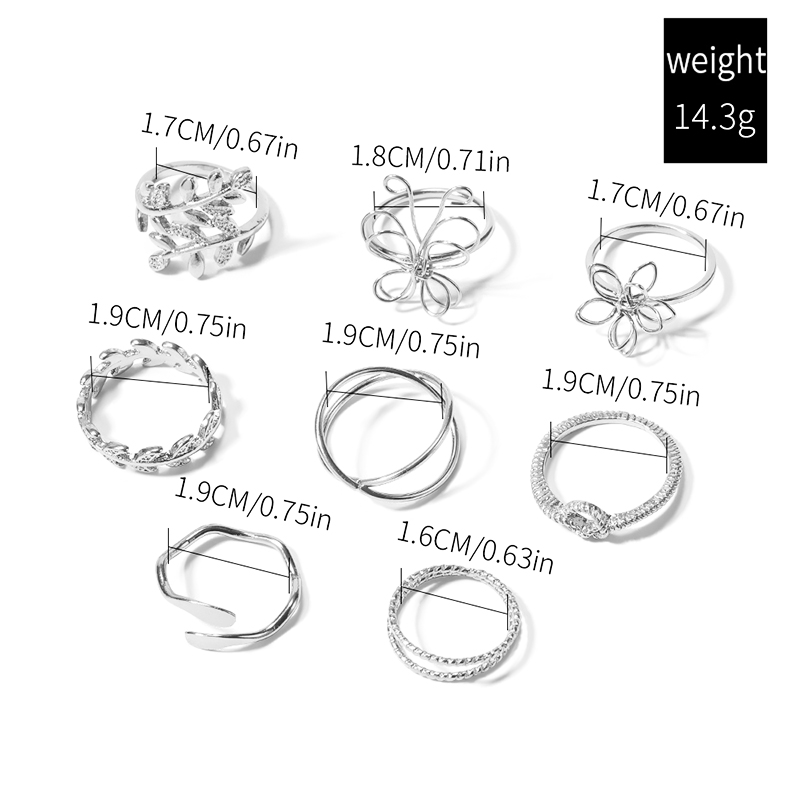 Streetwear Leaves Butterfly Alloy Wholesale Rings display picture 8