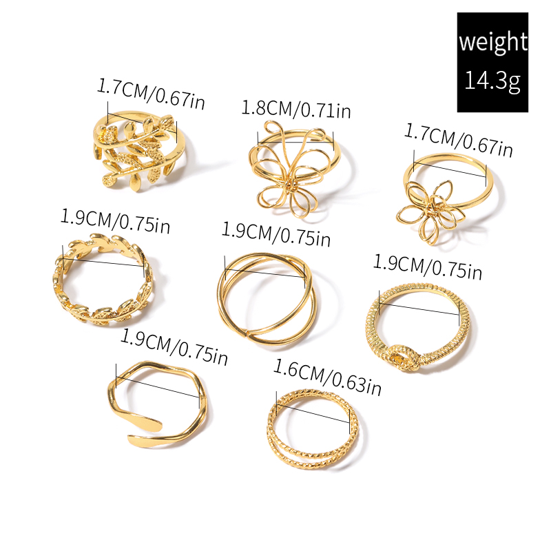 Streetwear Leaves Butterfly Alloy Wholesale Rings display picture 9