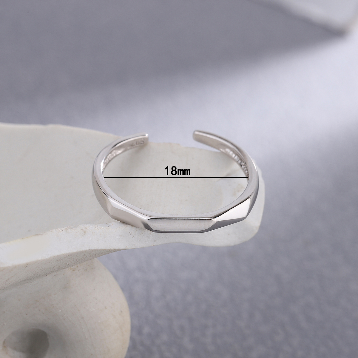 Dame Einfacher Stil Kreis Sterling Silber Überzug Offener Ring display picture 2