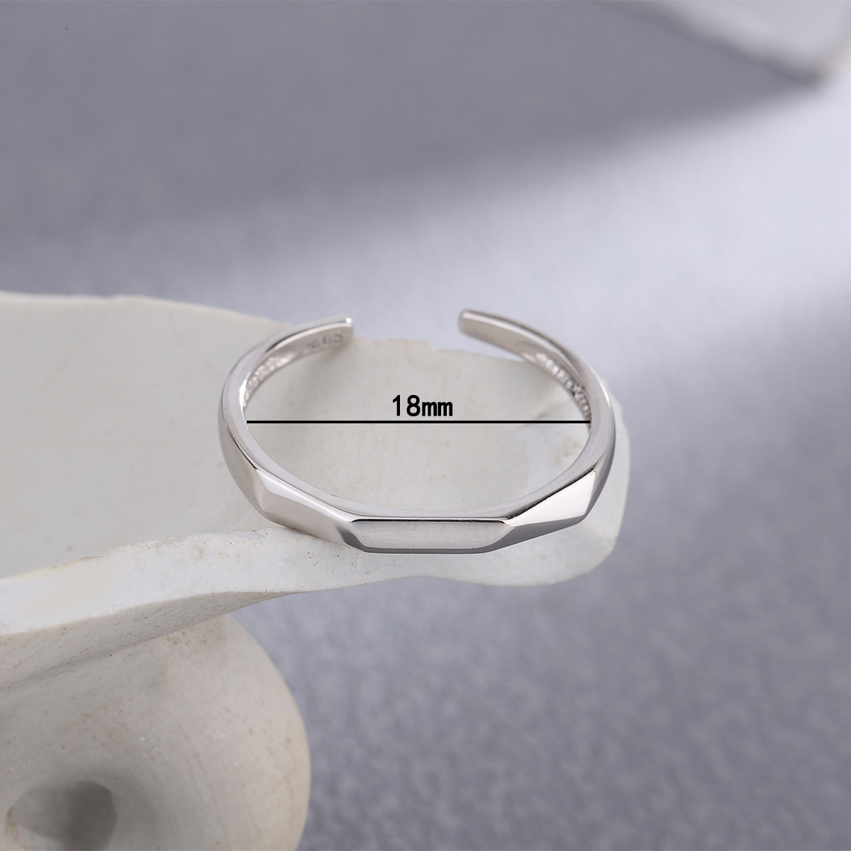 Lady Simple Style Circle Sterling Silver Plating Open Rings display picture 2