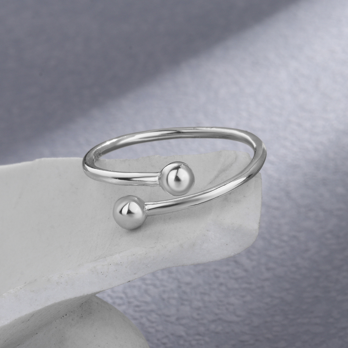 Dame Einfacher Stil Kreis Sterling Silber Überzug Offener Ring display picture 2