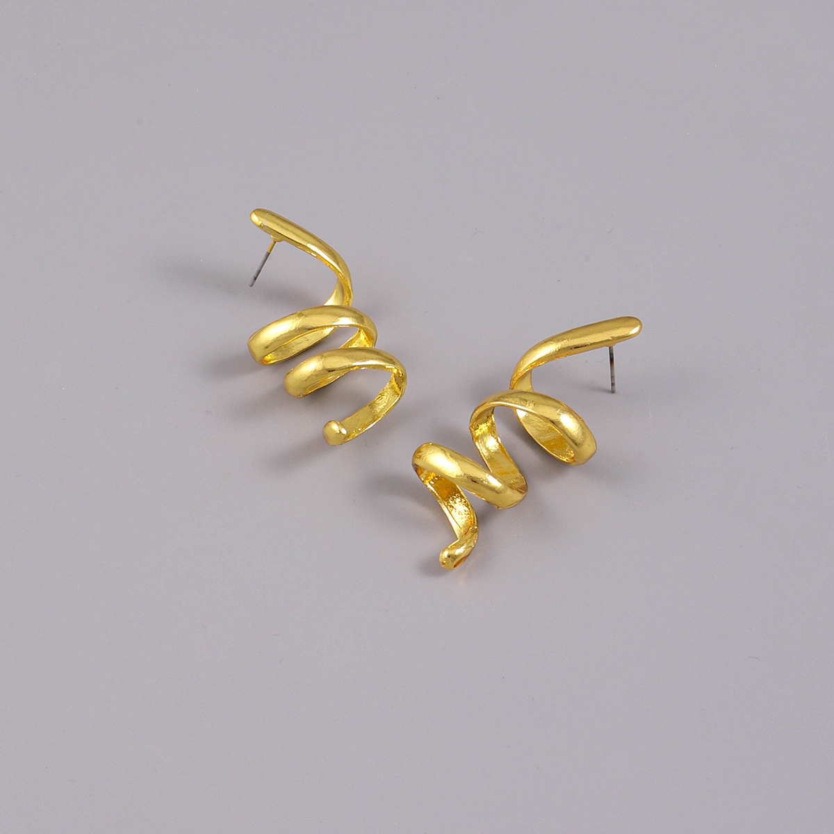 1 Piece Simple Style Commute Spiral Plating Alloy Gold Plated Silver Plated Ear Studs display picture 3