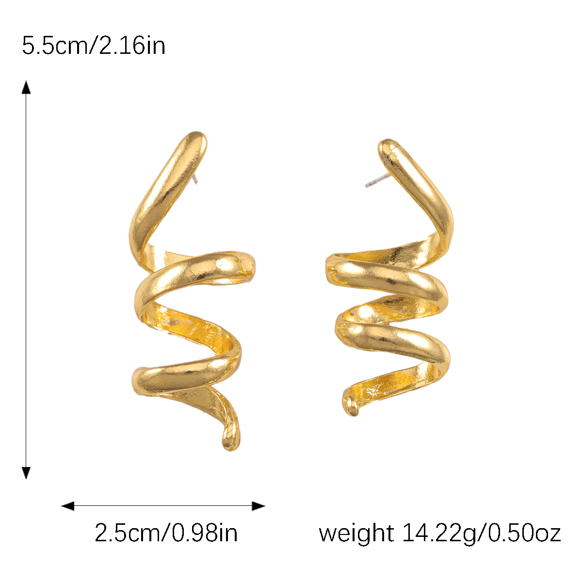 1 Piece Simple Style Commute Spiral Plating Alloy Gold Plated Silver Plated Ear Studs display picture 1