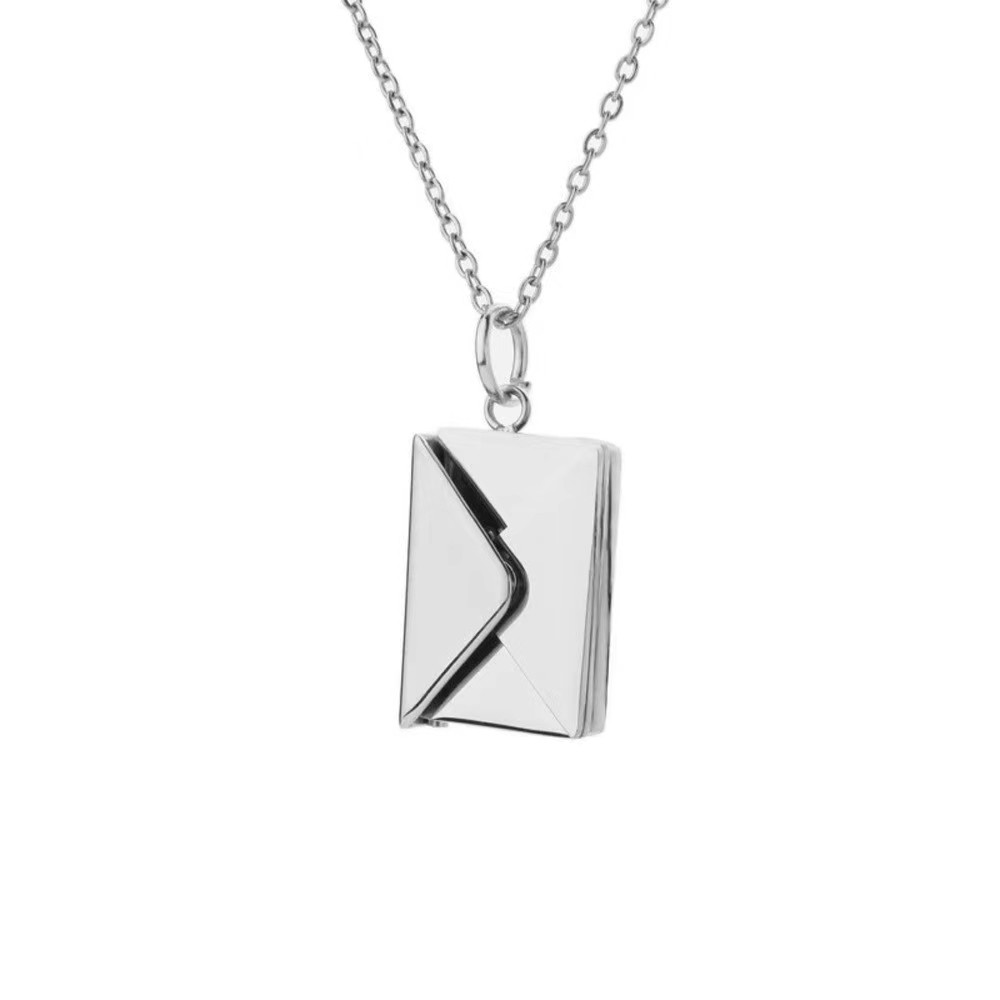 Casual Simple Style Envelope Stainless Steel Plating Inlay Zircon Pendant Necklace display picture 2