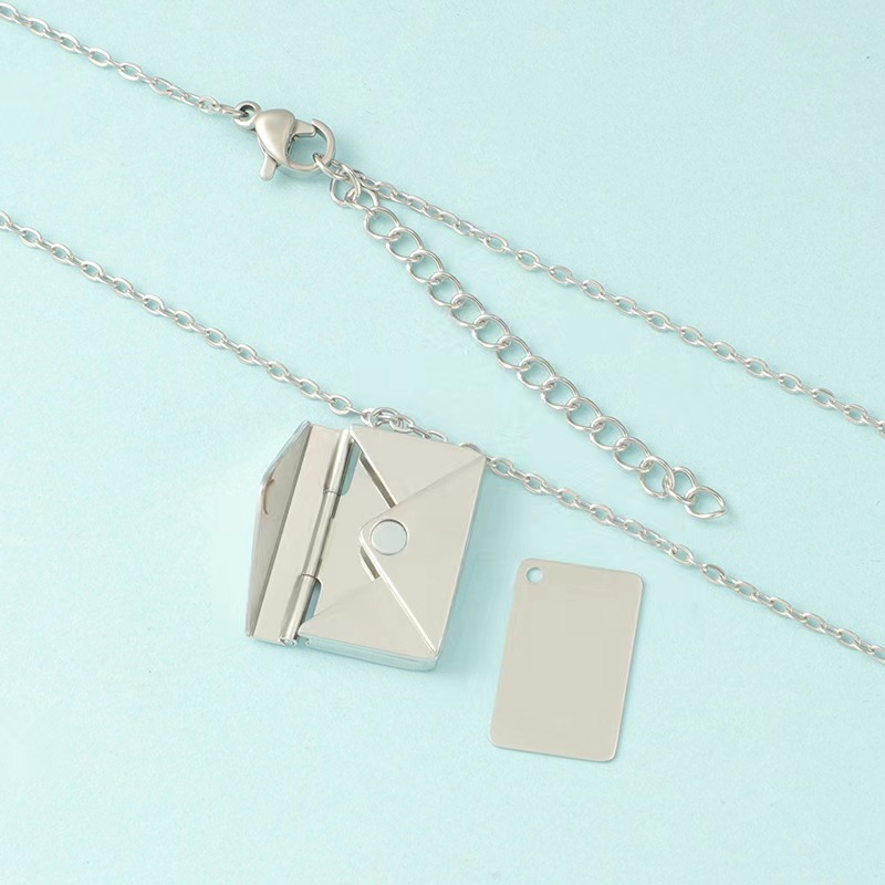 Casual Simple Style Envelope Stainless Steel Plating Inlay Zircon Pendant Necklace display picture 5