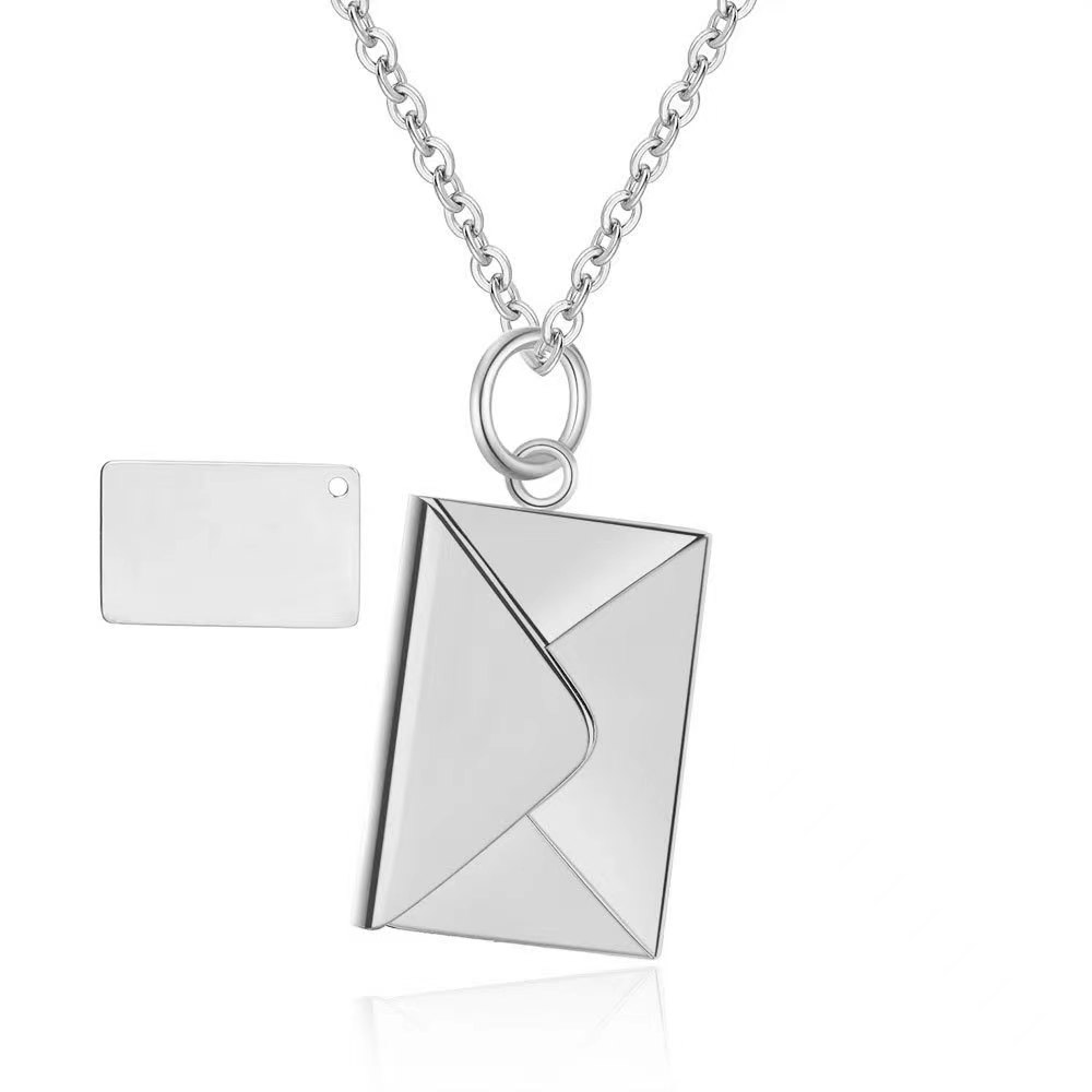 Casual Simple Style Envelope Stainless Steel Plating Inlay Zircon Pendant Necklace display picture 3