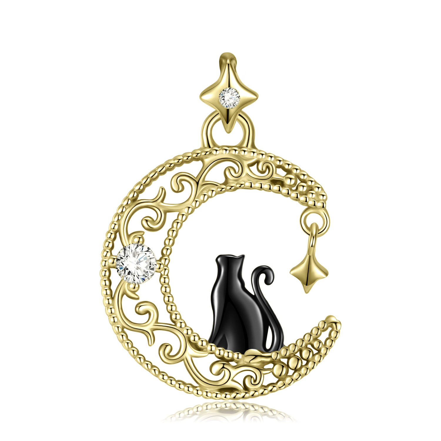 Sweet Cat Sterling Silver Necklace display picture 3