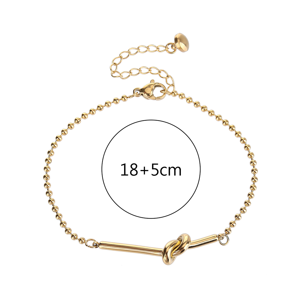 Simple Style Solid Color Knot Stainless Steel Titanium Steel Plating 18k Gold Plated Gold Plated Bracelets display picture 2