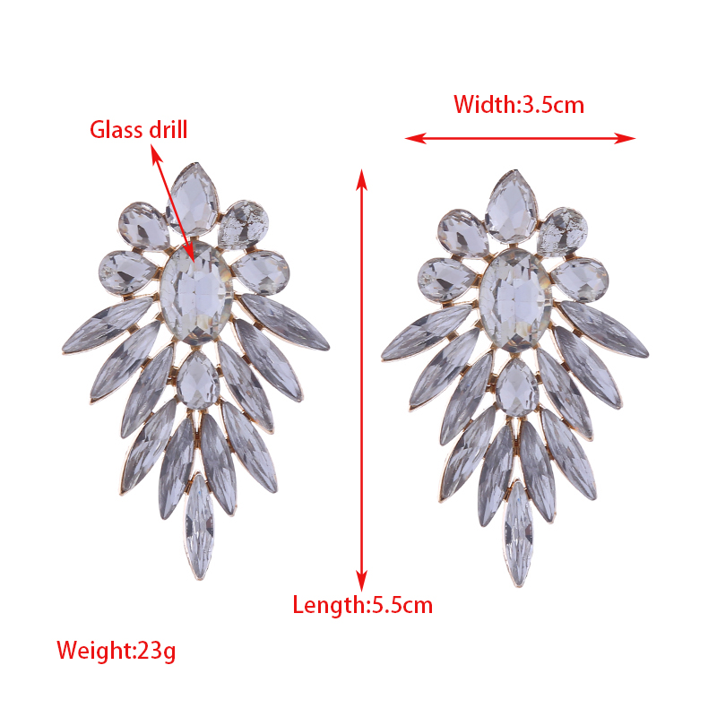 1 Pair Glam Shiny Geometric Plating Inlay Alloy Rhinestones Gold Plated Ear Studs display picture 1