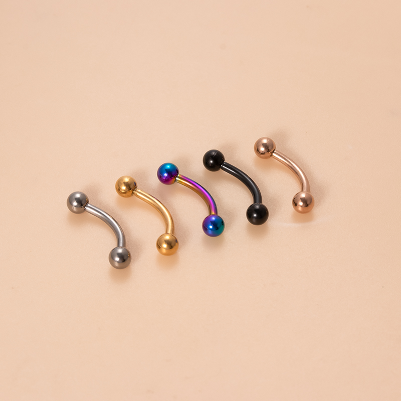 Classic Style Ball Pure Titanium Plating 18k Gold Plated Lip Stud Eyebrow Nails Ear Studs display picture 7