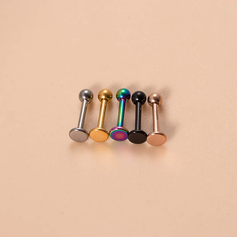 Classic Style Ball Pure Titanium Plating 18k Gold Plated Lip Stud Eyebrow Nails Ear Studs display picture 6