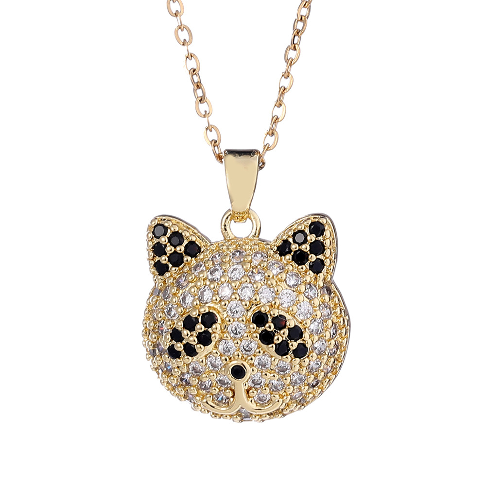 Cartoon Style Hip-hop Retro Bear Copper Plating Inlay Zircon Gold Plated Pendant Necklace display picture 6