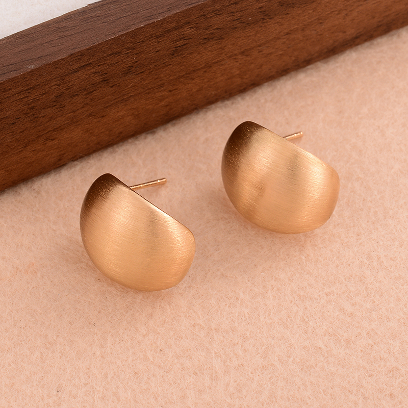 1 Pair Simple Style Solid Color Plating Copper Ear Studs display picture 5