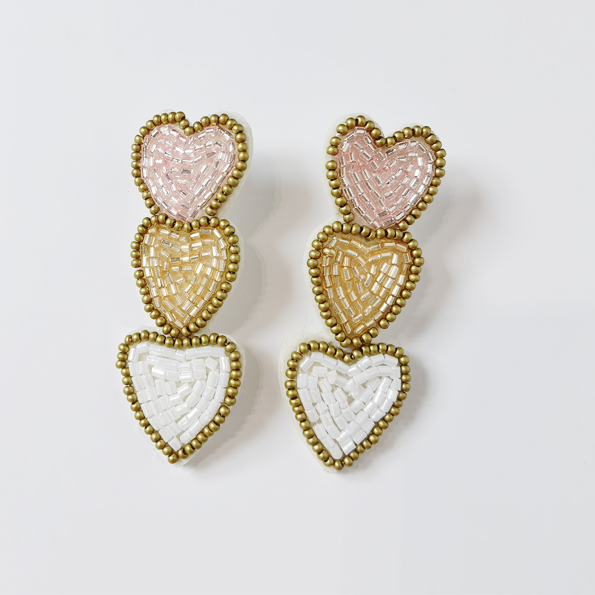 1 Piece Nordic Style Sweet Commute Heart Shape Handmade Plating Cloth Silver Plated Drop Earrings display picture 6