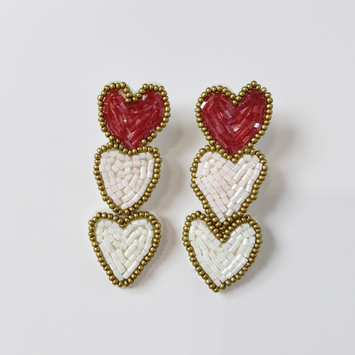 1 Piece Nordic Style Sweet Commute Heart Shape Handmade Plating Cloth Silver Plated Drop Earrings display picture 7