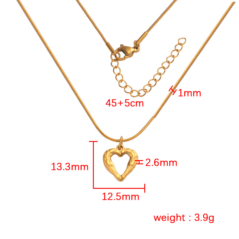 Stainless Steel 18K Gold Plated Simple Style Plating Hollow Out Heart Shape None Pendant Necklace Necklace display picture 4