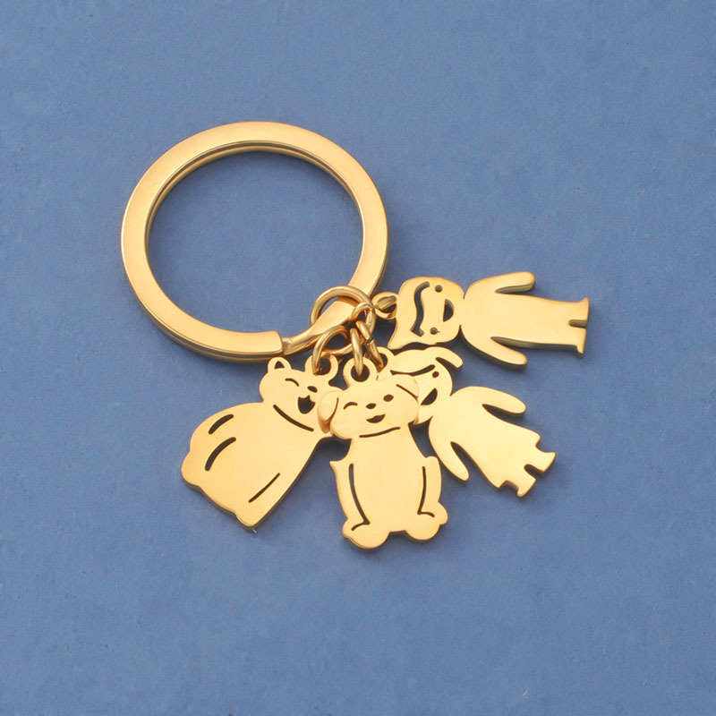 Cute Simple Style Animal Cartoon Character Titanium Steel Plating None 18K Gold Plated Keychain display picture 11