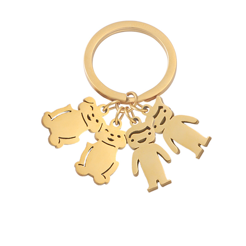Cute Simple Style Animal Cartoon Character Titanium Steel Plating None 18K Gold Plated Keychain display picture 16