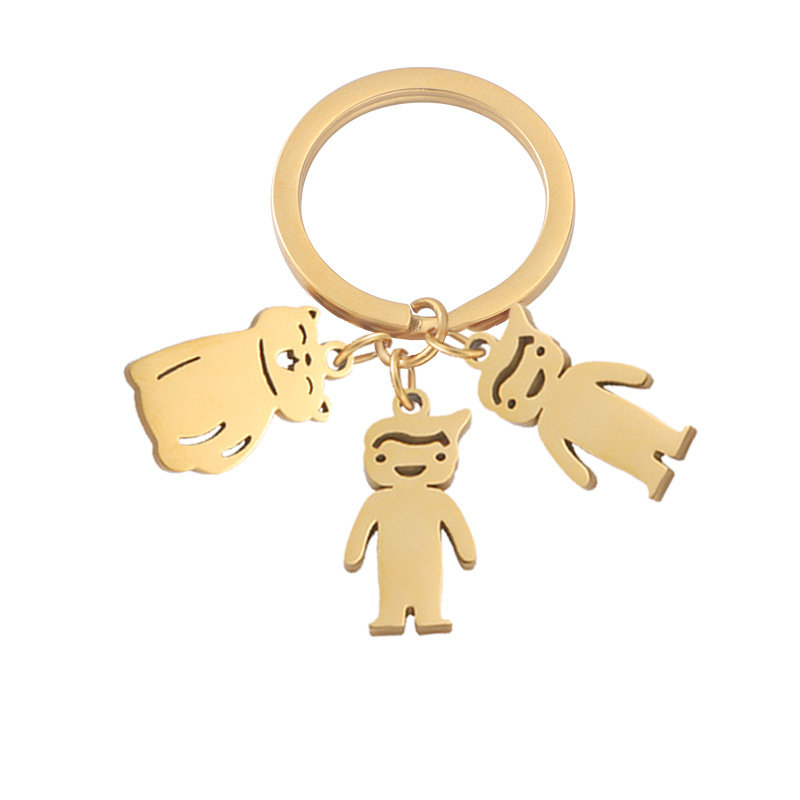 Cute Simple Style Animal Cartoon Character Titanium Steel Plating None 18K Gold Plated Keychain display picture 18