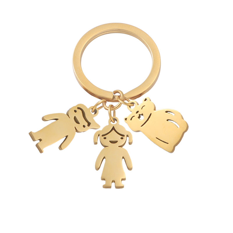Cute Simple Style Animal Cartoon Character Titanium Steel Plating None 18K Gold Plated Keychain display picture 31