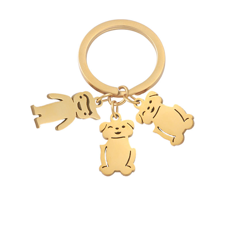 Cute Simple Style Animal Cartoon Character Titanium Steel Plating None 18K Gold Plated Keychain display picture 33